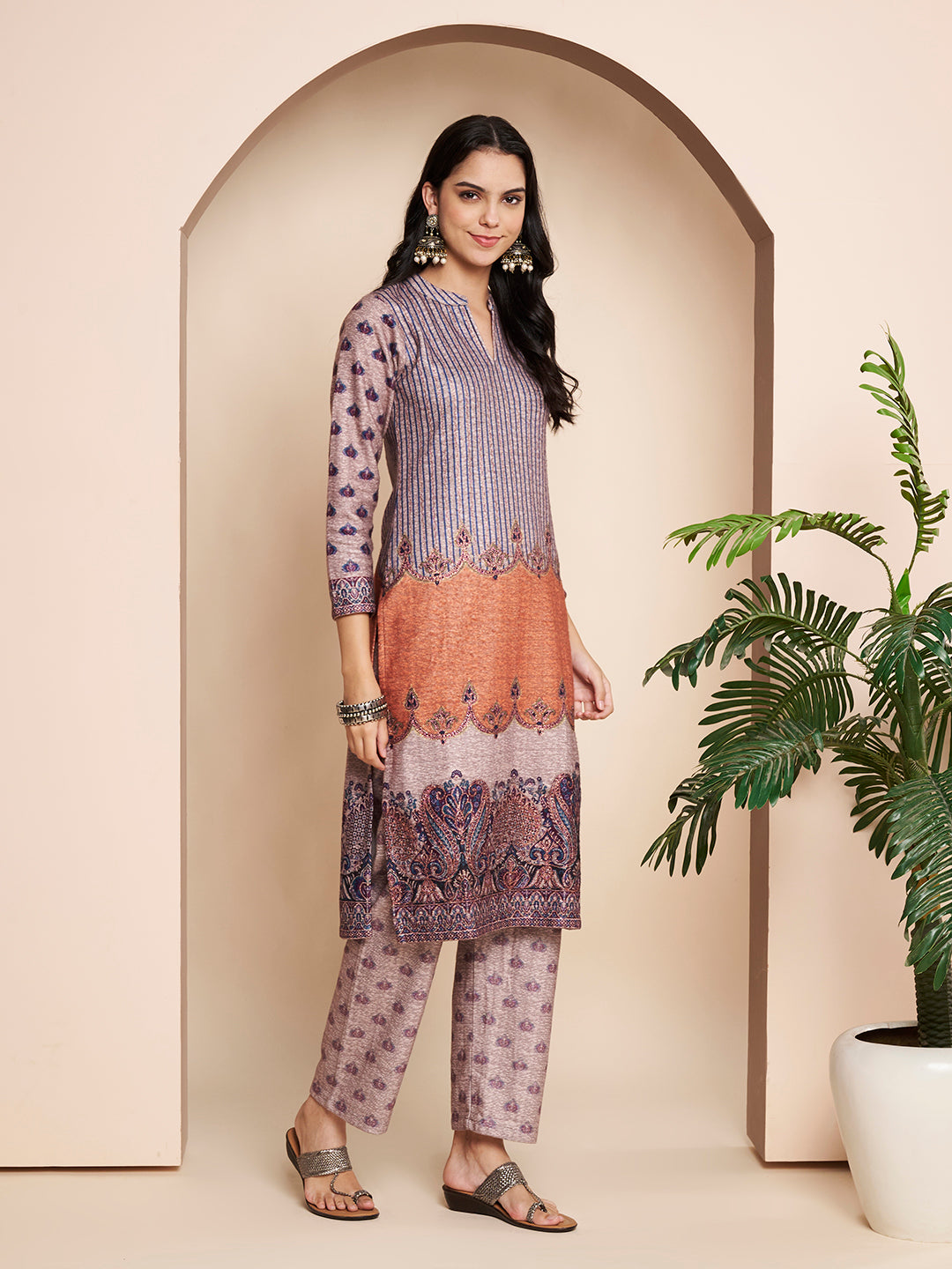Winter Printed Kurta With Pant