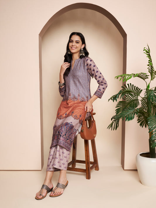 Winter Printed Kurta With Pant