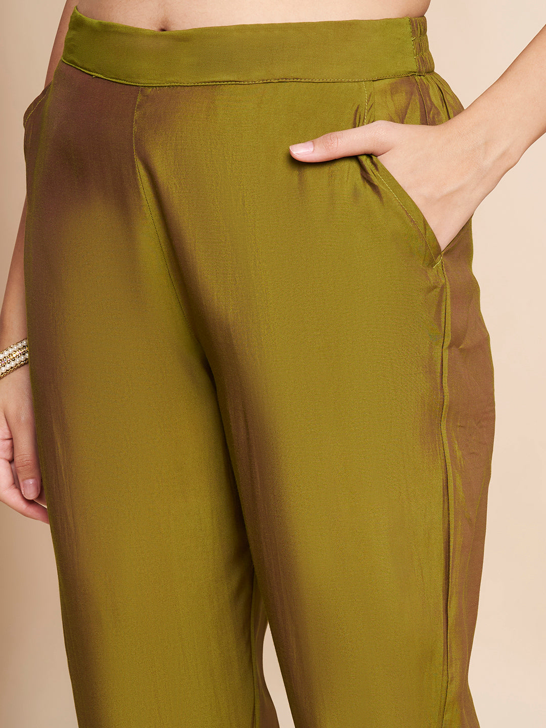 Green Embroidered Kurta Set with Pant & Dupatta