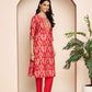 Fuchsia Embroidered Kurta With Pant & Dupatta
