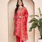 Fuchsia Embroidered Kurta With Pant & Dupatta