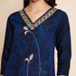 Navy Blue Embroidered Kurta Set with Pant & Dupatta