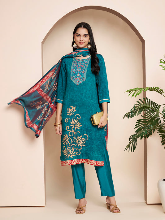 Elegant Embroidered Kurta Set with Pant & Dupatta