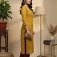 Mustard Printed Rayon Kurta