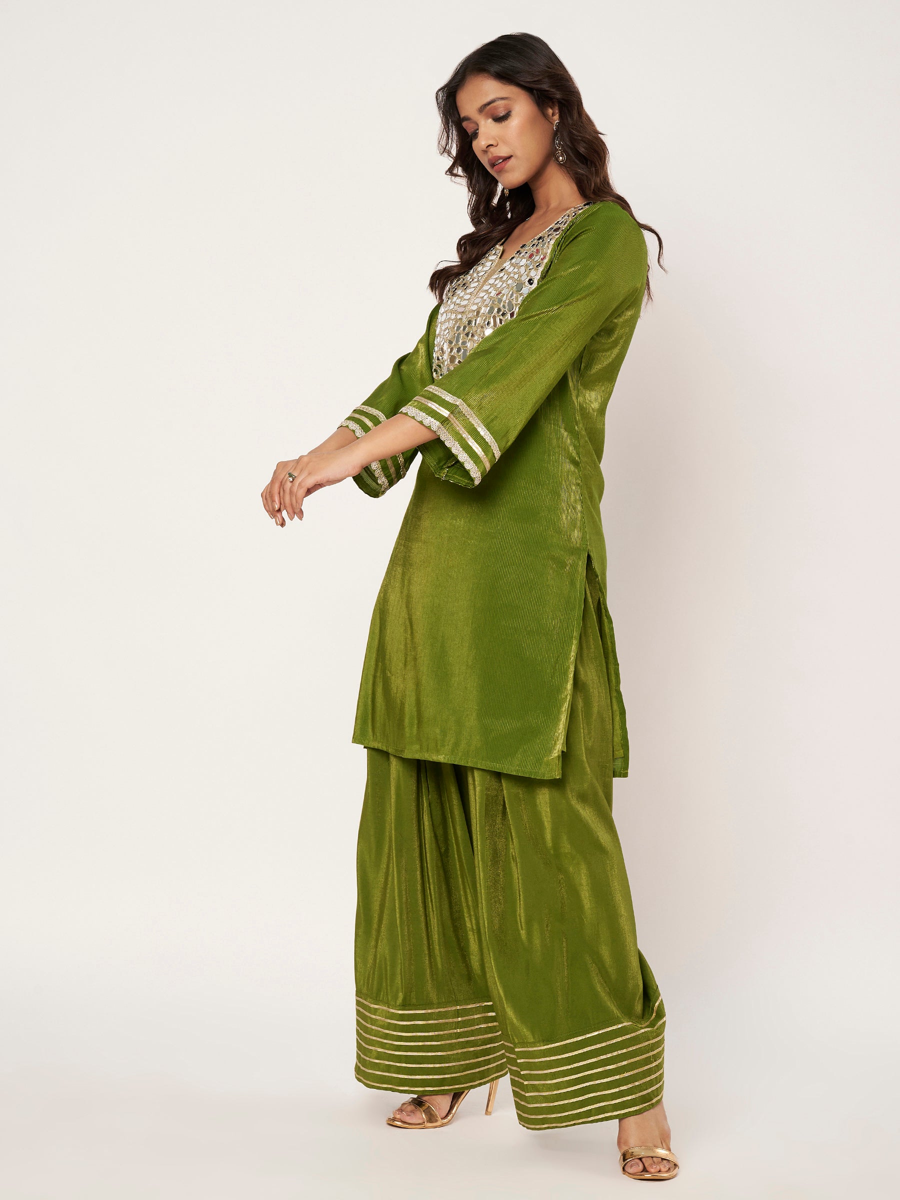 Olive Mirrorwork Set