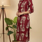 Maroon Rayon Printed Straight Kurta