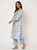 Sky Blue Floral Set