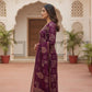Ethnic Elegance Royal Purple Printed Kurta Set with Dupatta