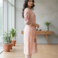 Elegant Everyday Peach Floral Printed Kurta Set With Dupatta