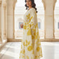 Mustard Floral Embroidered Cotton Kurta Set with Dupatta