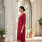 The Elegance Fuschia Embroidered Kurta Set
