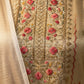 Beige Chanderi Silk Floral Jacquard Kurta Set with Dupatta