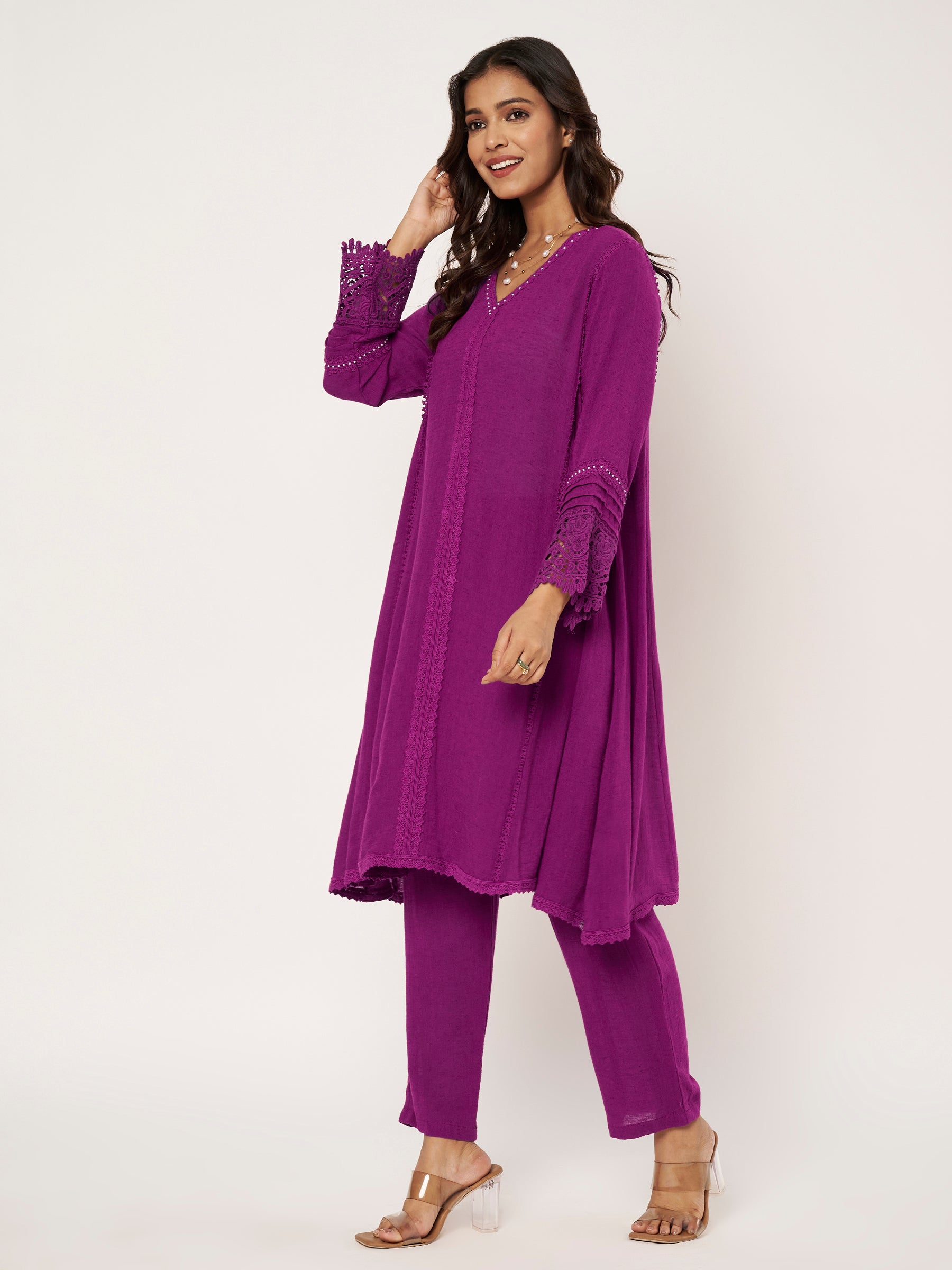 Purple Lace Detail Set