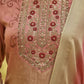 Beige Chanderi Silk Floral Jacquard Kurta Set with Dupatta