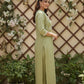 Sage Green Chanderi Lucknowi Embroidered Kurta with Pant & Dupatta Set