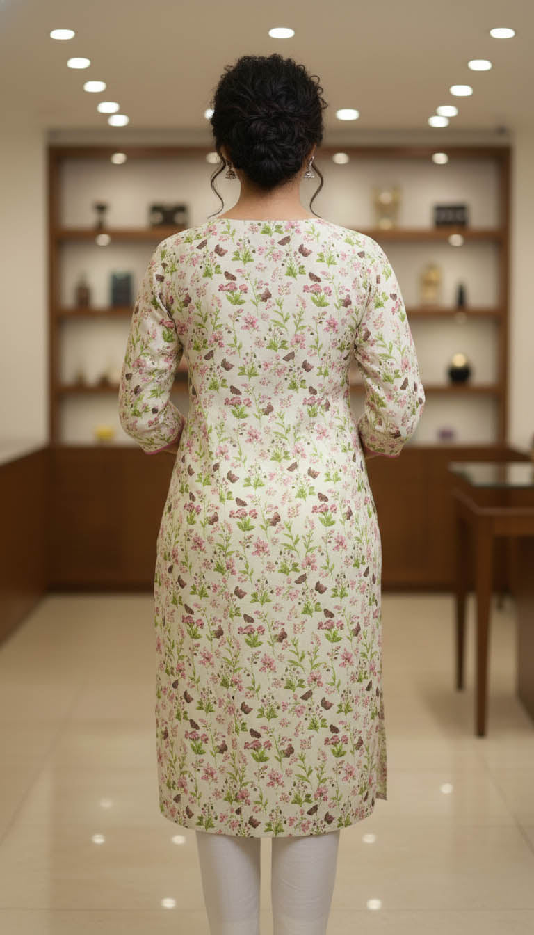 Floral Printed Cotton Kurta