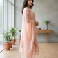 Elegant Everyday Peach Floral Printed Kurta Set With Dupatta