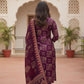 Ethnic Elegance Royal Purple Printed Kurta Set with Dupatta