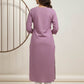 Purple Cotton Printed Kurta