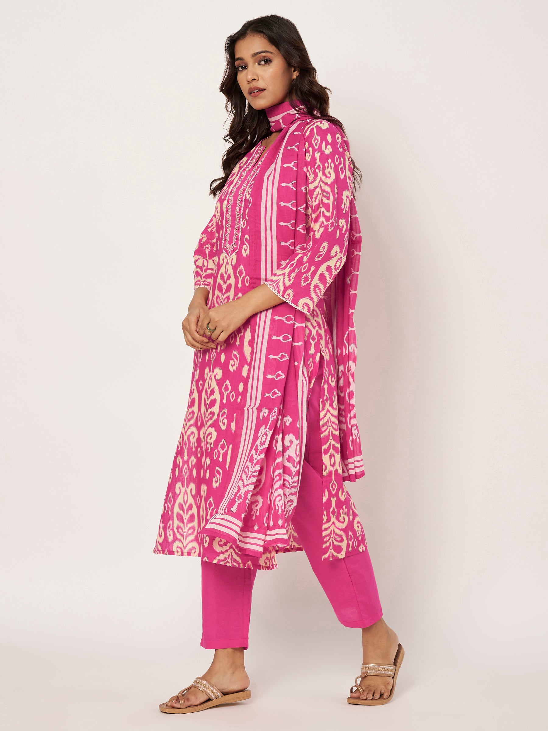 Pink Ikat Bloom Set