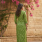 Elegant  Green Printed Embroidered Kurta Set with Pant and Dupatta