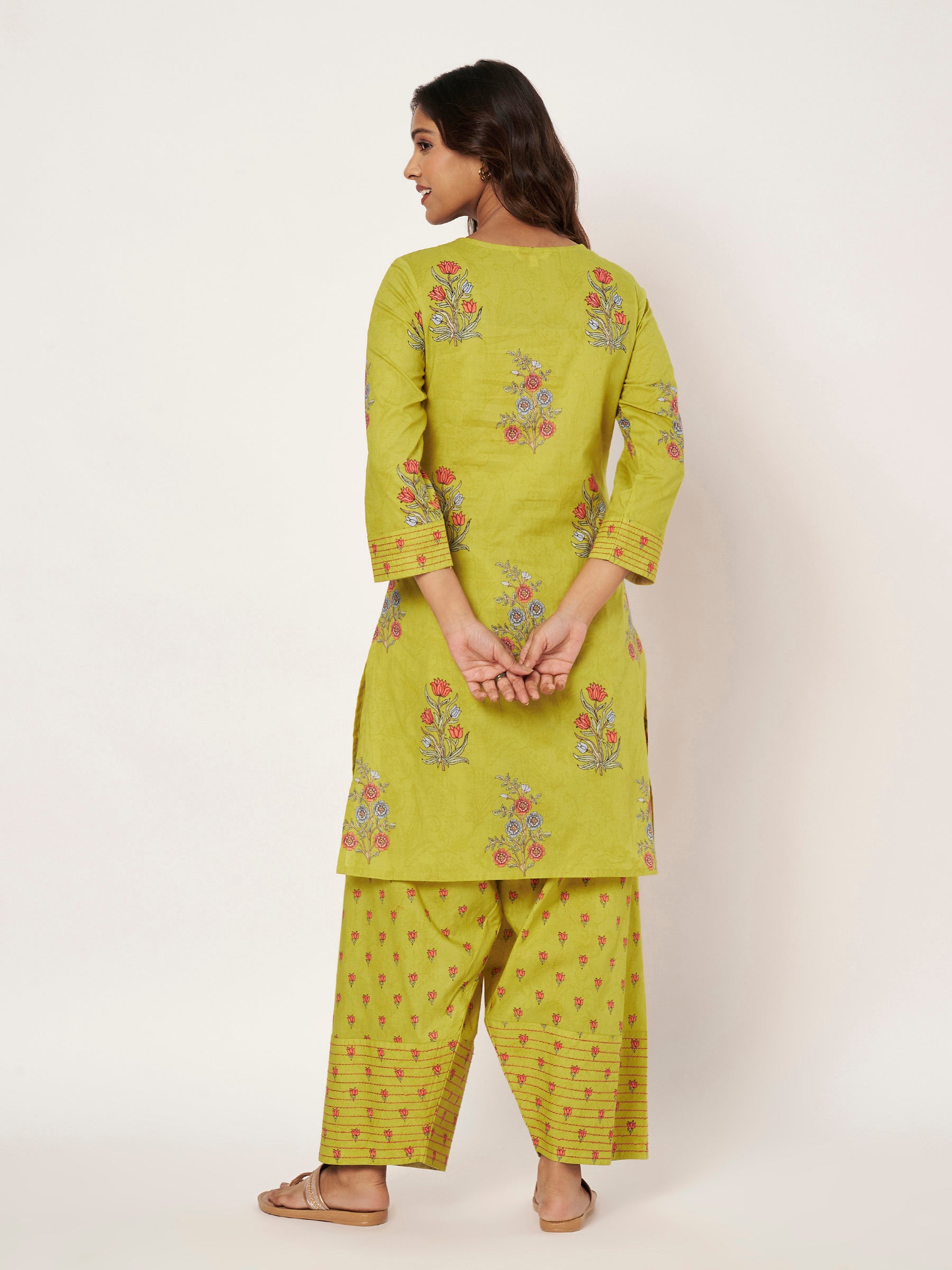 Lime Floral Set