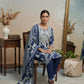 Elegant Indigo & Ivory Printed Kurta Set