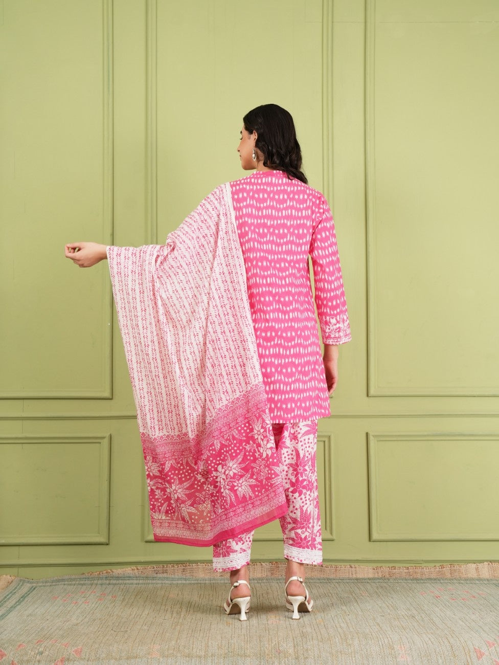 Fuchsia Bloom Cotton Suit Set