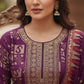 Ethnic Elegance Royal Purple Printed Kurta Set with Dupatta