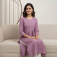 Purple Cotton Printed Kurta