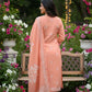 Orange  Embroidered Kurta with Pant & Dupatta Set