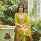 Olive Green  Embroidered Kurta Set with Dupatta