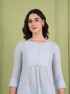 Sky Blue Cotton Co-ord Set