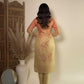 Beige Chanderi Silk Floral Jacquard Kurta Set with Dupatta