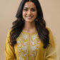 Mustard Yellow Embroidered Kurta Set with Dupatta