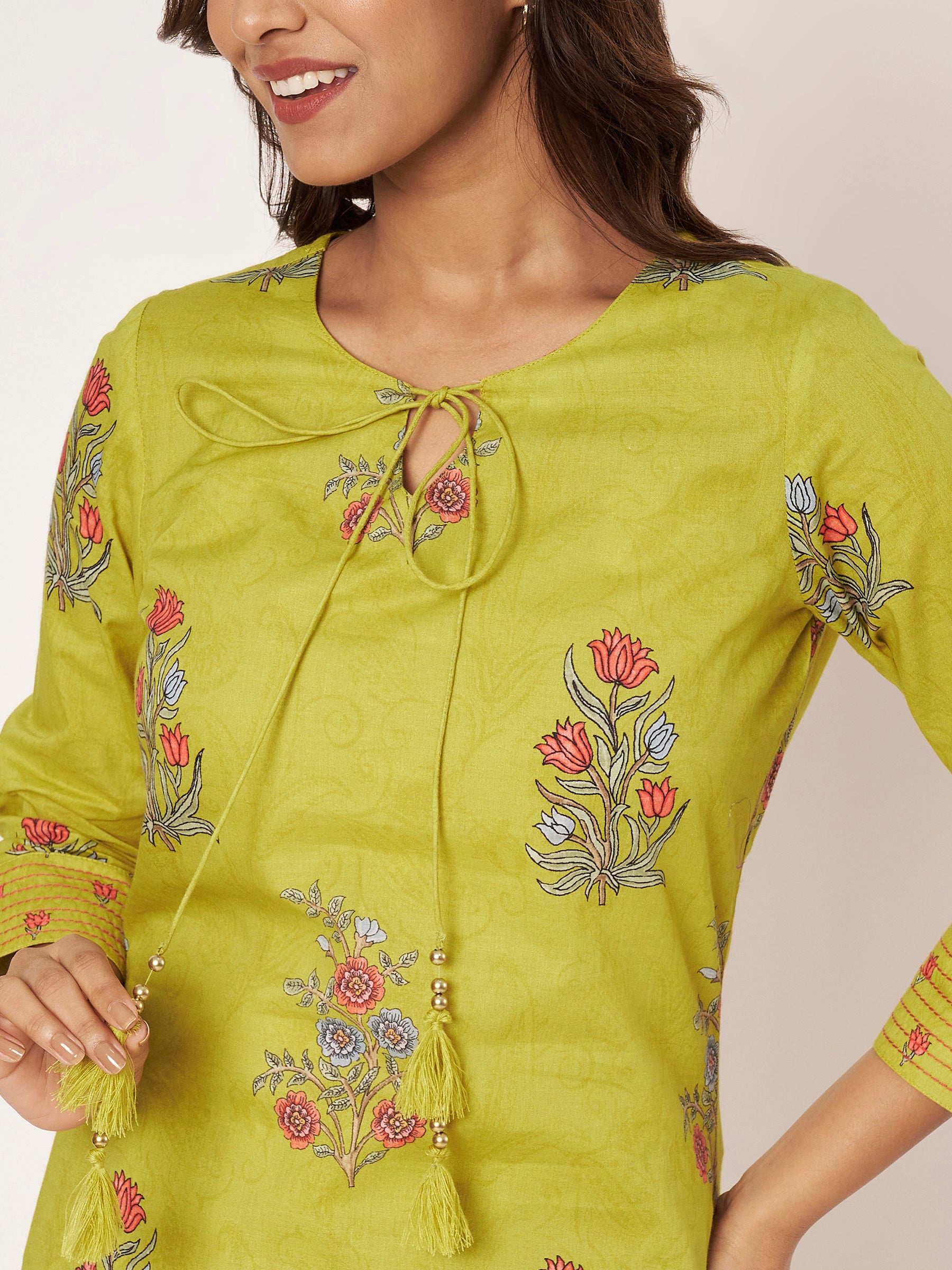 Lime Floral Set