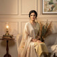 Beige Chanderi Silk Floral Jacquard Kurta Set with Dupatta