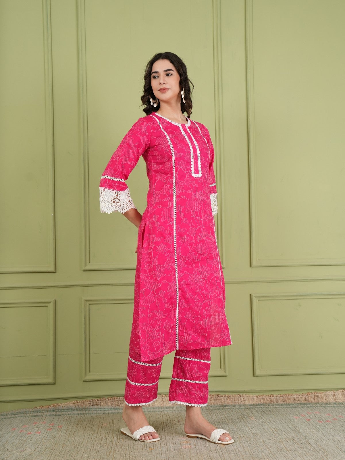 Rani Pink Cotton Suit Set