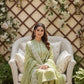 Sage Green Chanderi Lucknowi Embroidered Kurta with Pant & Dupatta Set