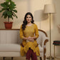 Mustard Printed Rayon Kurta
