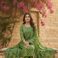 Elegant  Green Printed Embroidered Kurta Set with Pant and Dupatta