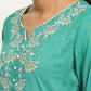 Be Indi Women Turquoise Embroidered  kurta
