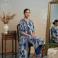 Elegant Indigo & Ivory Printed Kurta Set