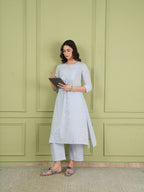 Sky Blue Cotton Co-ord Set