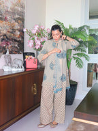 Blue Bloom Cotton Kurta Set