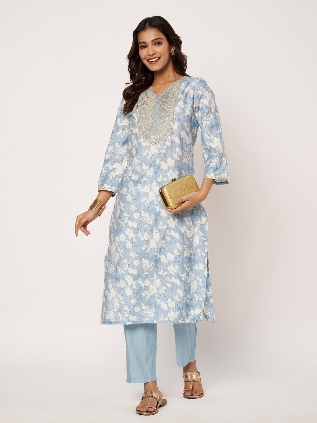 Sky Blue Floral Set