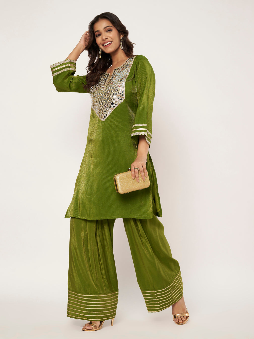 Olive Mirrorwork Set