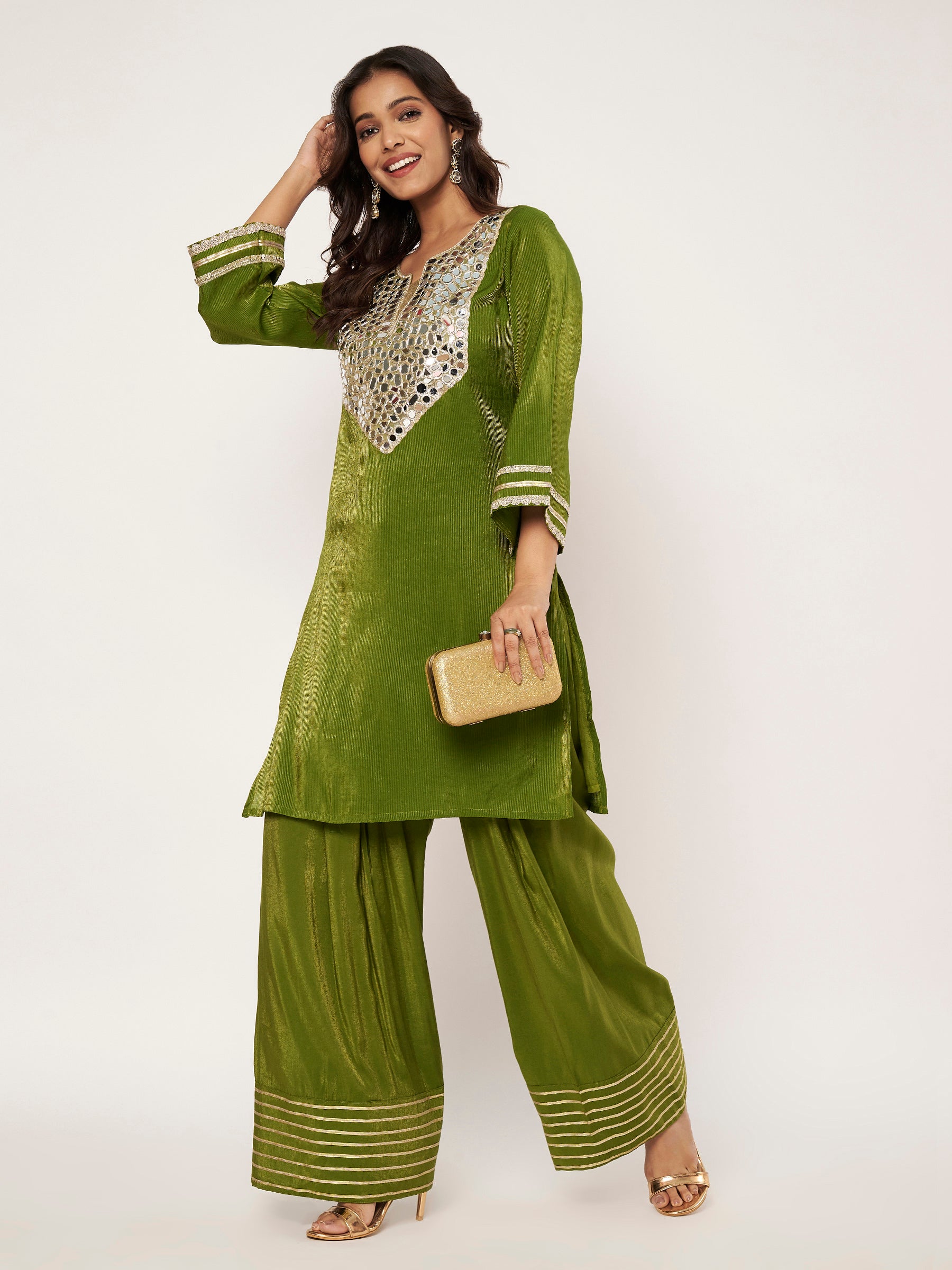 Olive Mirrorwork Set