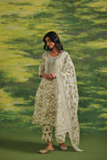 Olive Bloom Cotton Kurta Set