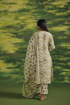 Olive Bloom Cotton Kurta Set